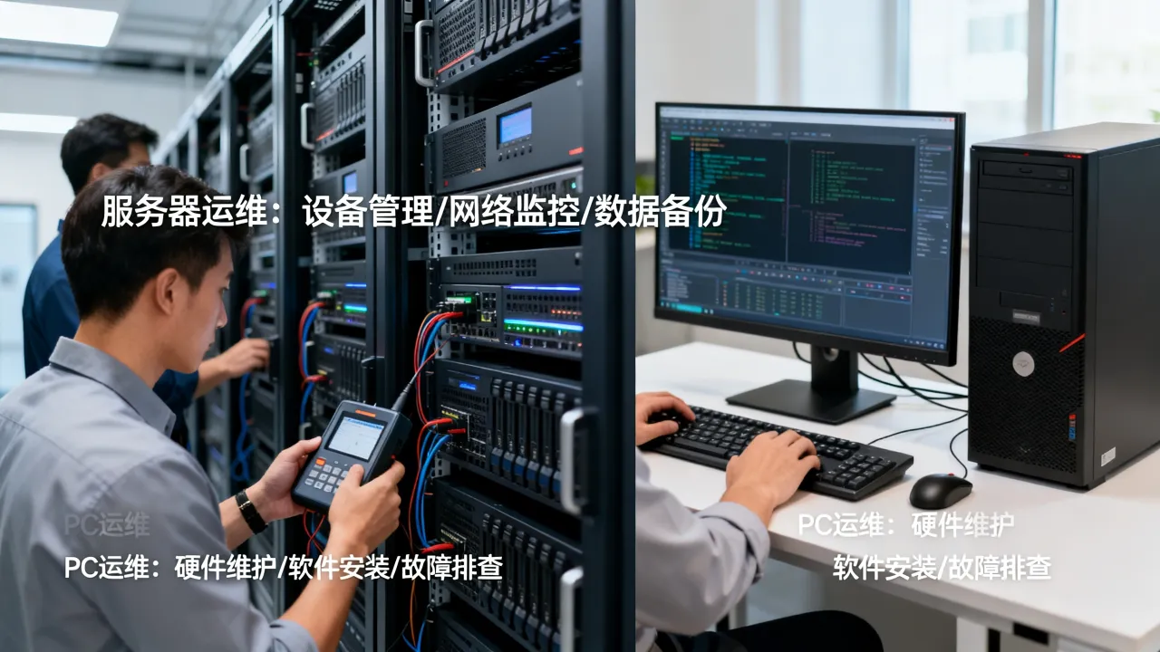 服务器运维和PC运维有啥区别？两者工作内容有何不同？