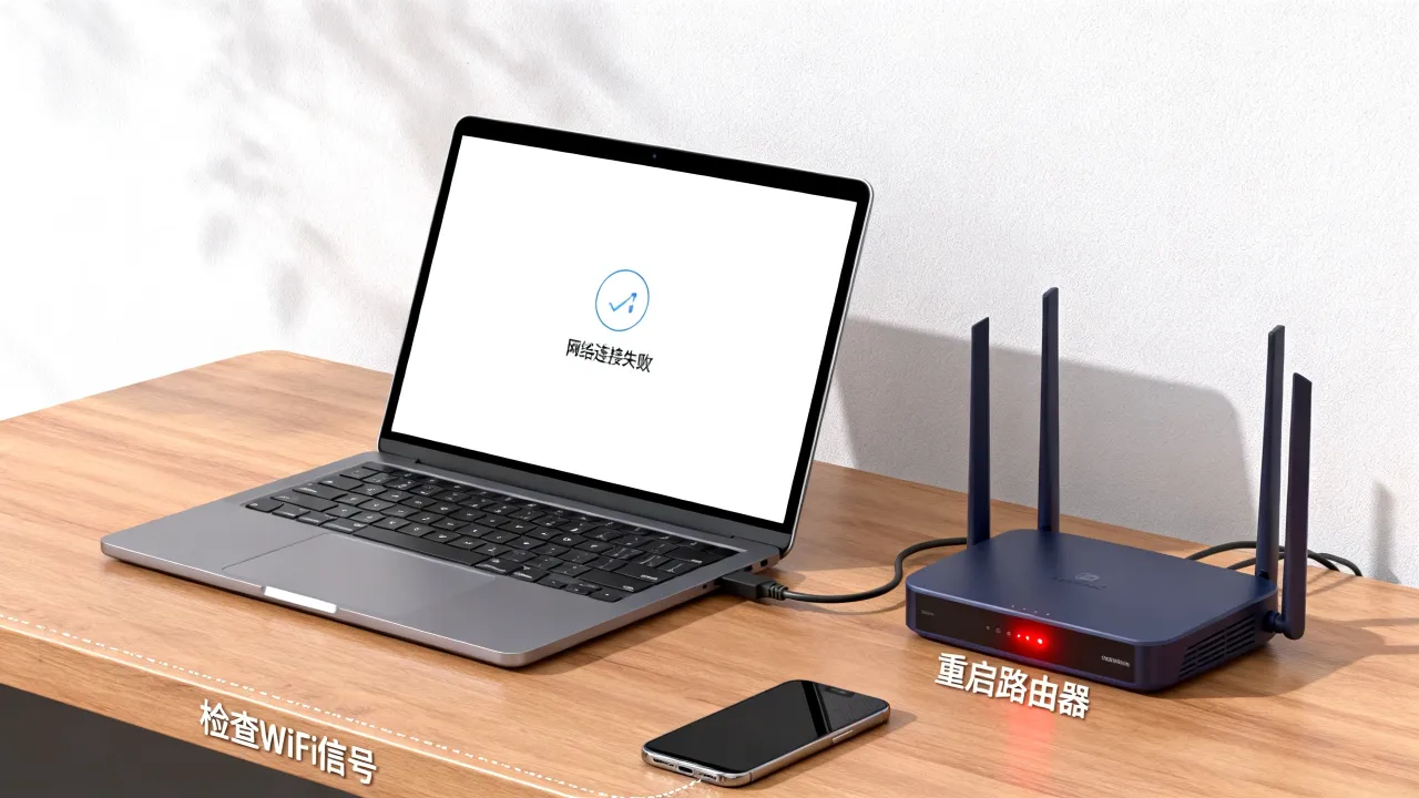 wifi网速慢电脑连不上服务器怎么回事，网络连接失败如何解决