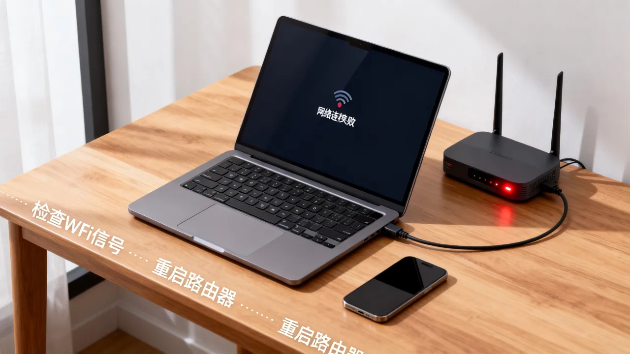 wifi网速慢电脑连不上服务器怎么回事，网络连接失败如何解决