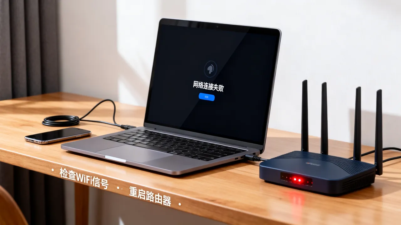 wifi网速慢电脑连不上服务器怎么回事，网络连接失败如何解决