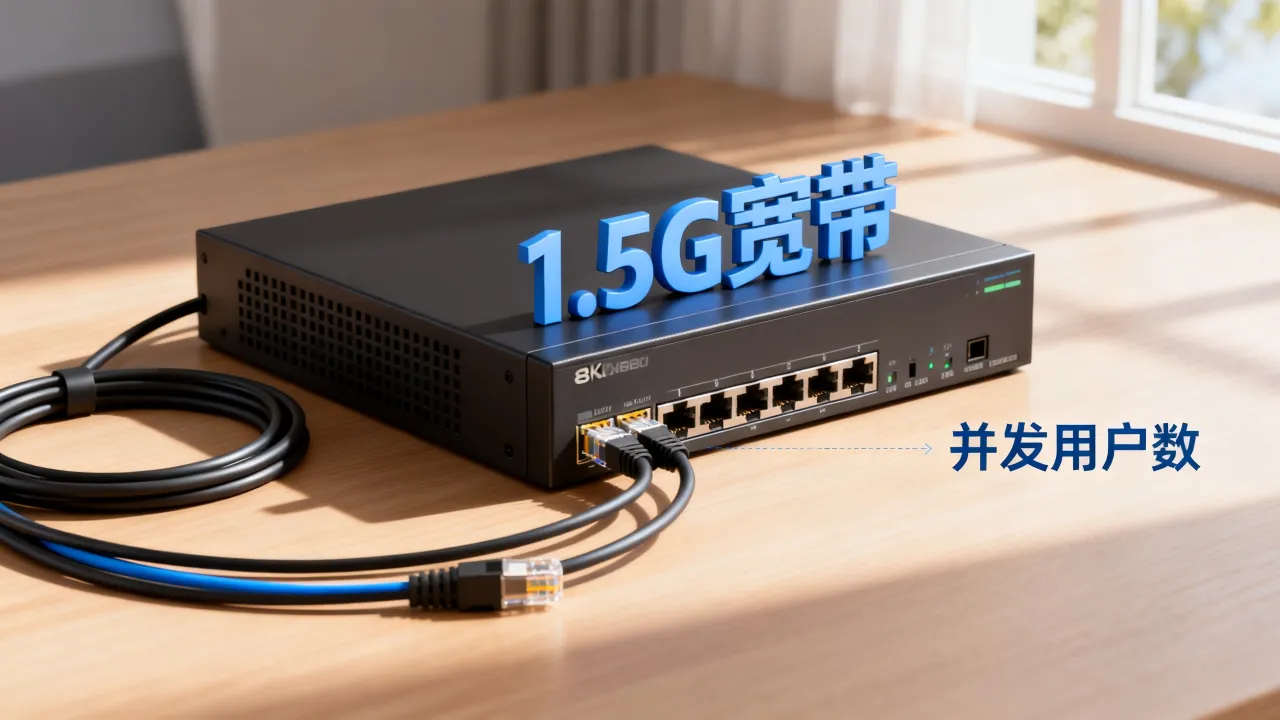 服务器1.5g宽带够用吗，服务器1.5g宽带能带多少人？