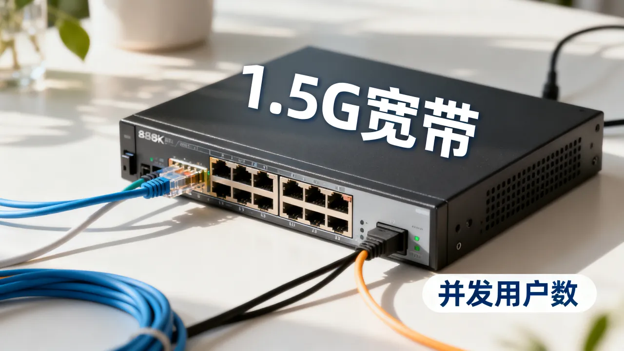 服务器1.5g宽带够用吗，服务器1.5g宽带能带多少人？