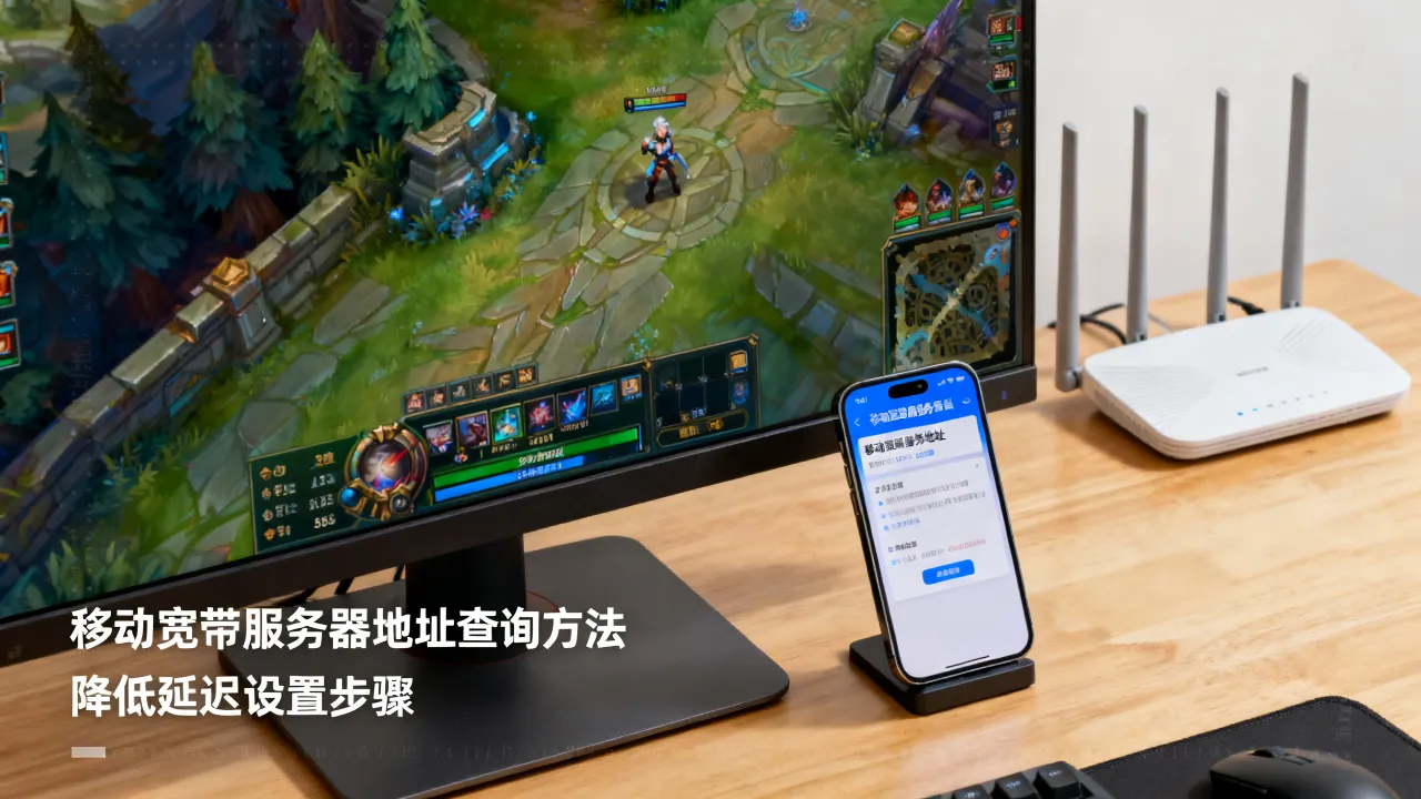 英雄联盟移动宽带服务器地址在哪里，怎样降低游戏延迟？