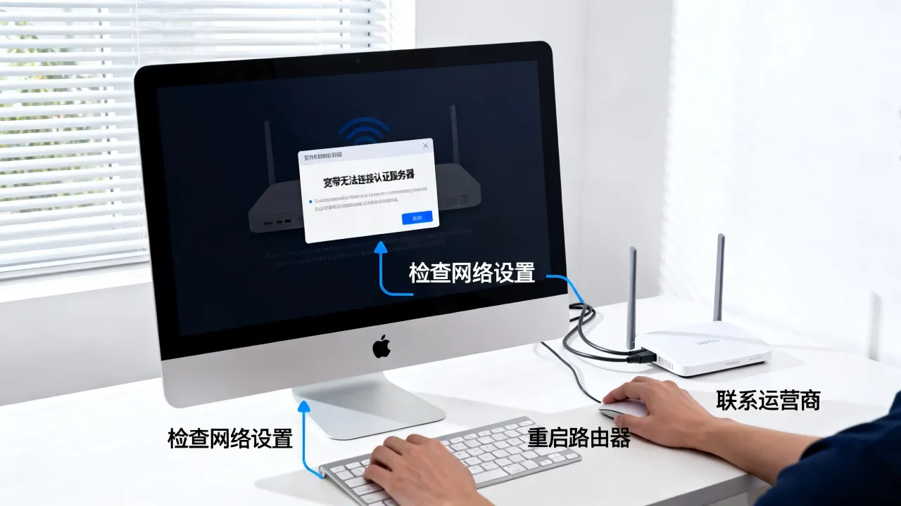 Mac宽带无法连接认证服务器是怎么回事，如何解决