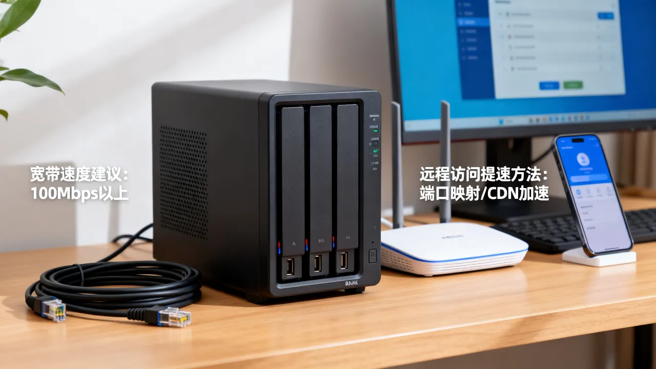 NAS服务器宽带速度多少才够用？远程访问外网怎么提速