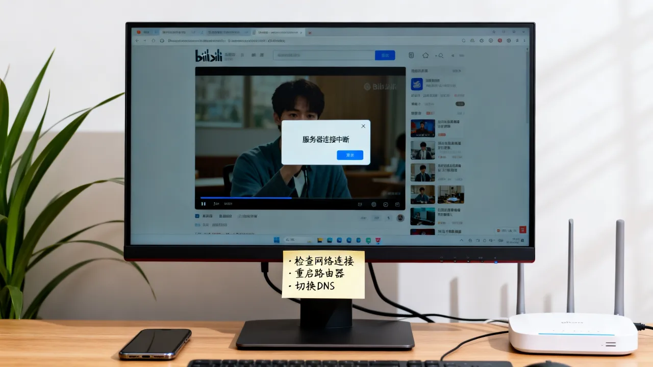 B站看视频为什么会服务器连接中断,B站服务器连接中断怎么解决?