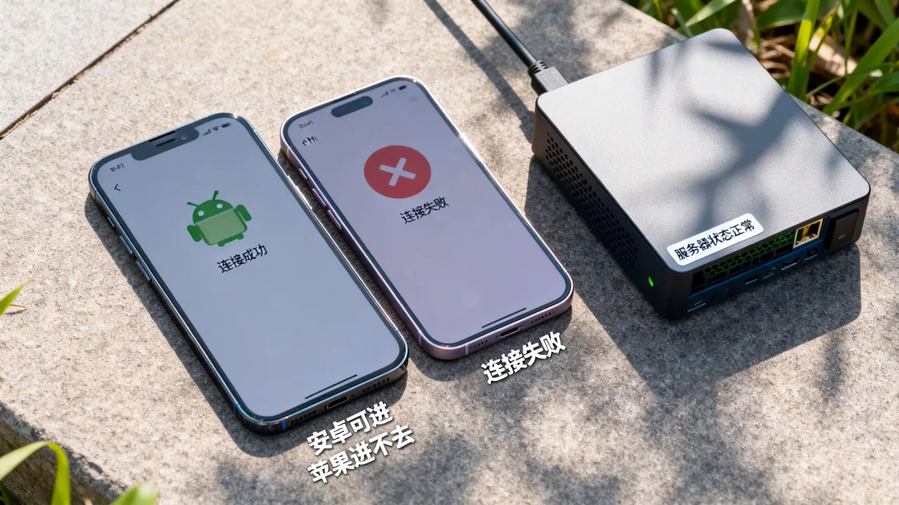 app服务器为什么会安卓能进苹果进不去呢，安卓能进苹果进不去怎么办