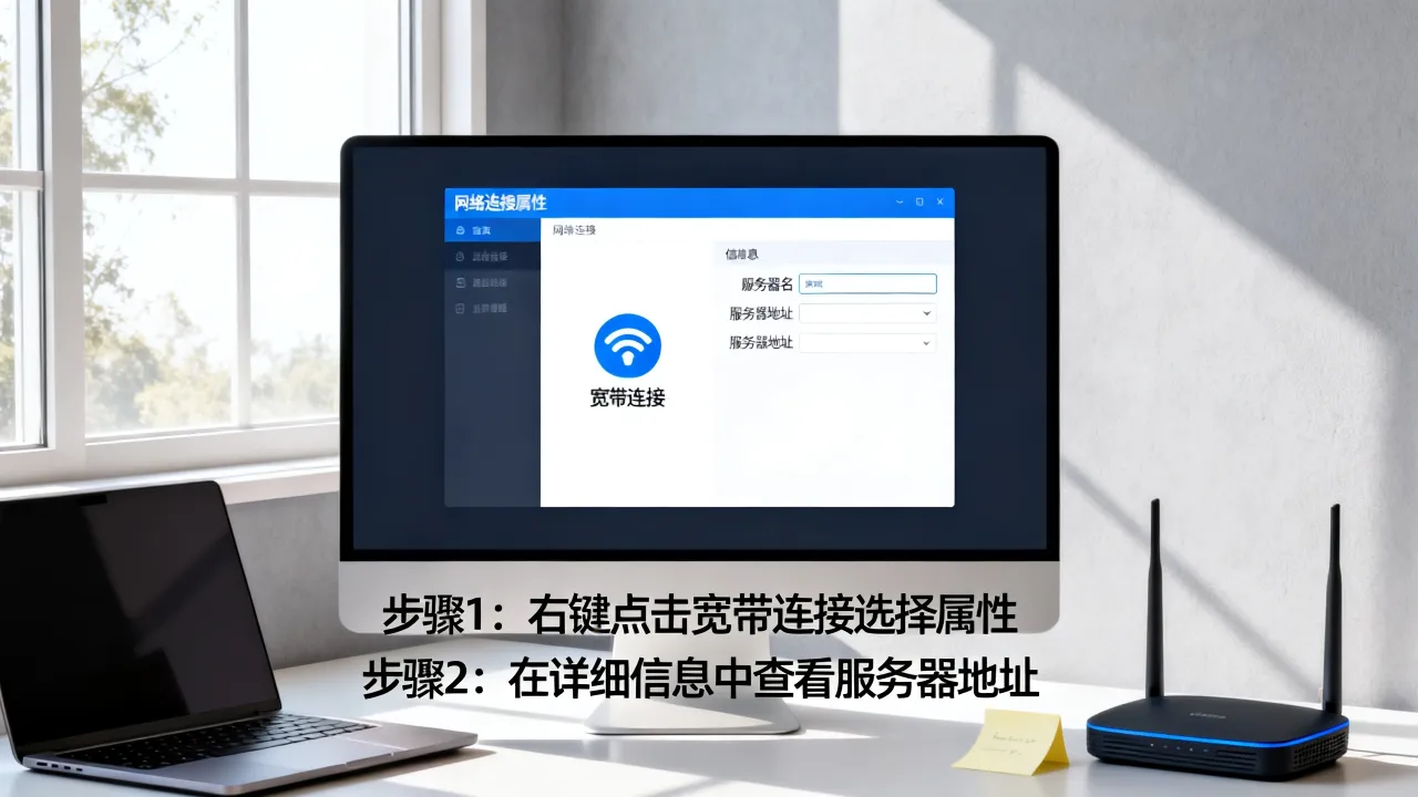 宽带连接的服务器名是什么？怎么查看宽带连接服务器地址