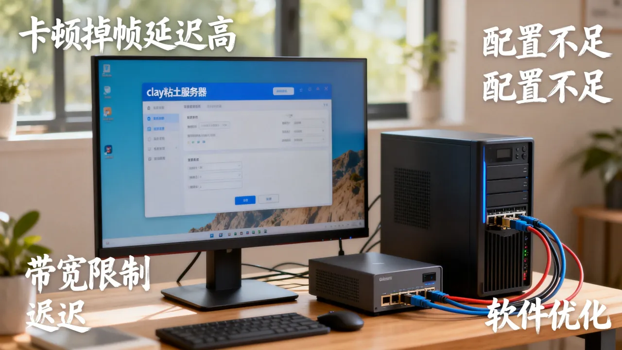 clay粘土服务器为什么很卡，卡顿掉帧延迟高怎么解决