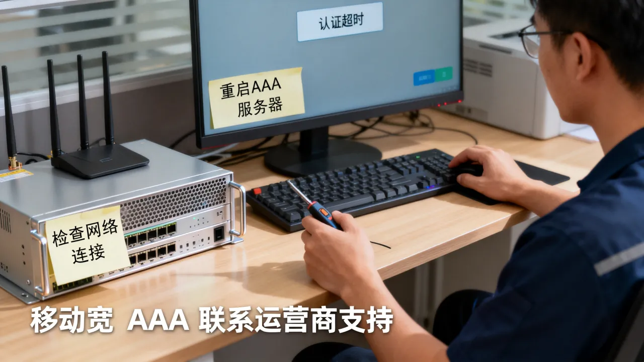 移动宽带AAA服务器认证超时怎么办，认证超时解决方法