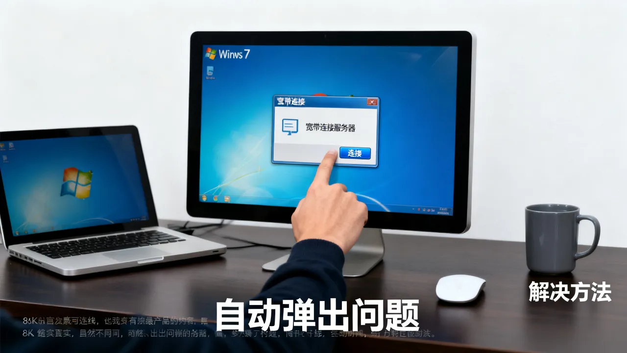 win7为什么老是弹出宽带连接服务器，win7宽带连接弹出怎么解决