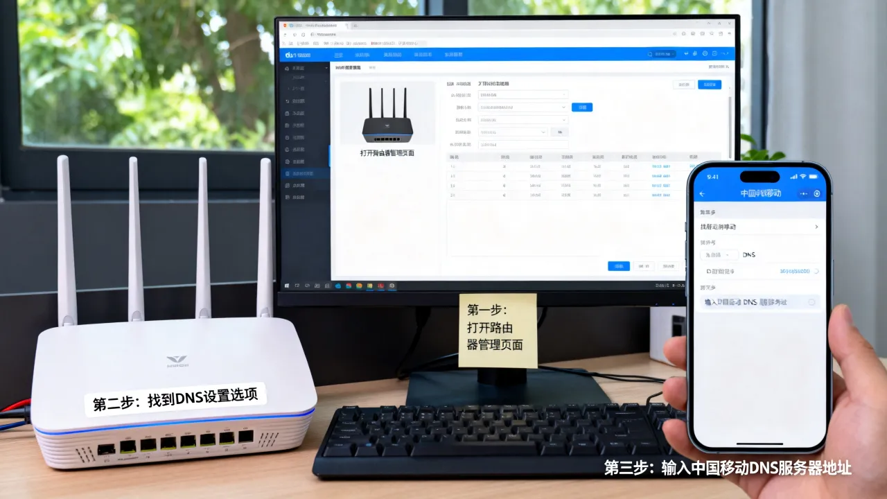 中国移动宽带dns服务器怎么设置，dns服务器地址是多少