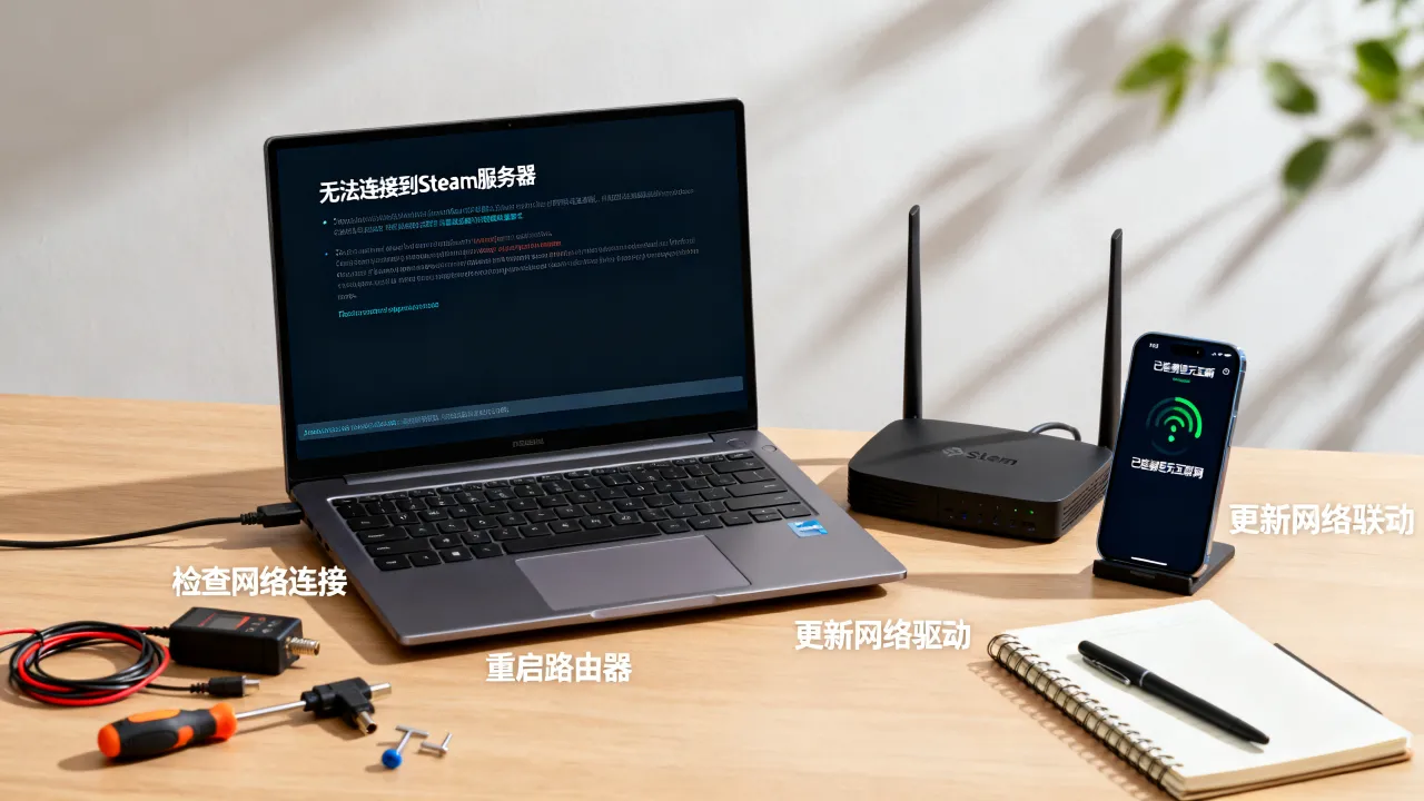 为什么在连接steam服务器发生错误，解决方法是什么