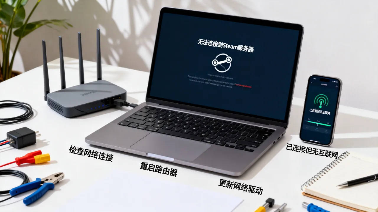 为什么在连接steam服务器发生错误，解决方法是什么