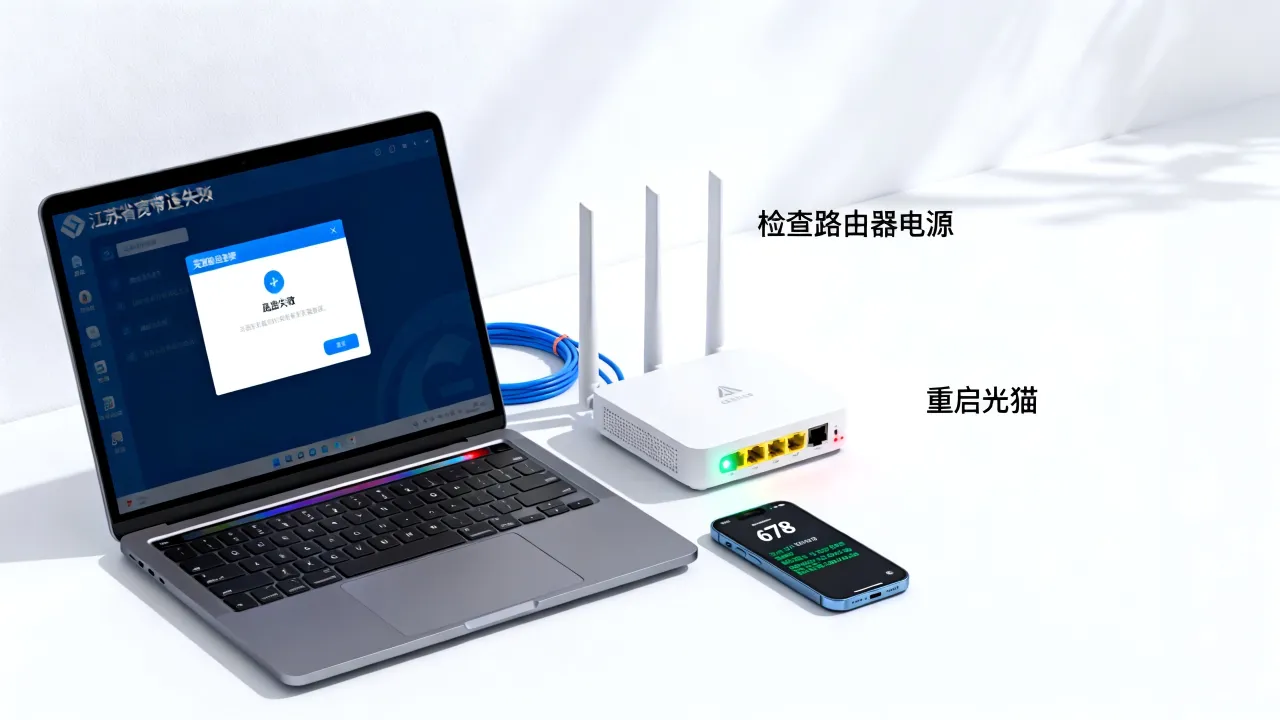 江苏有线宽带服务器连接失败怎么办，宽带连接错误代码解决