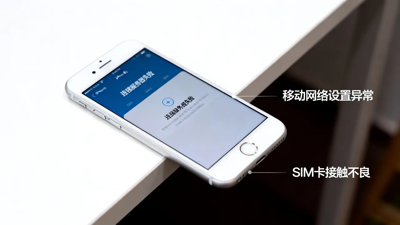 6s为什么开不了移动网络连接服务器失败，原因是什么