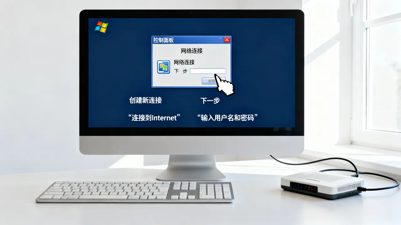 电脑xp系统怎么创建宽带连接服务器，xp系统宽带连接怎么设置？