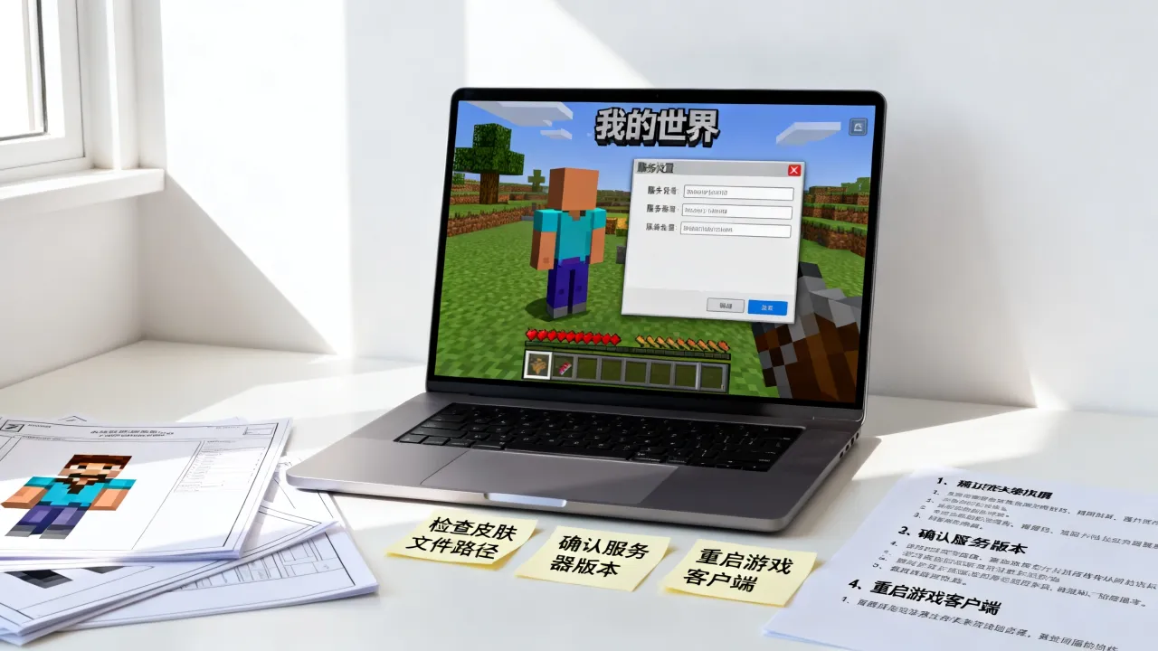hcl正版为什么在服务器显示不了皮肤，我的世界皮肤不显示怎么解决