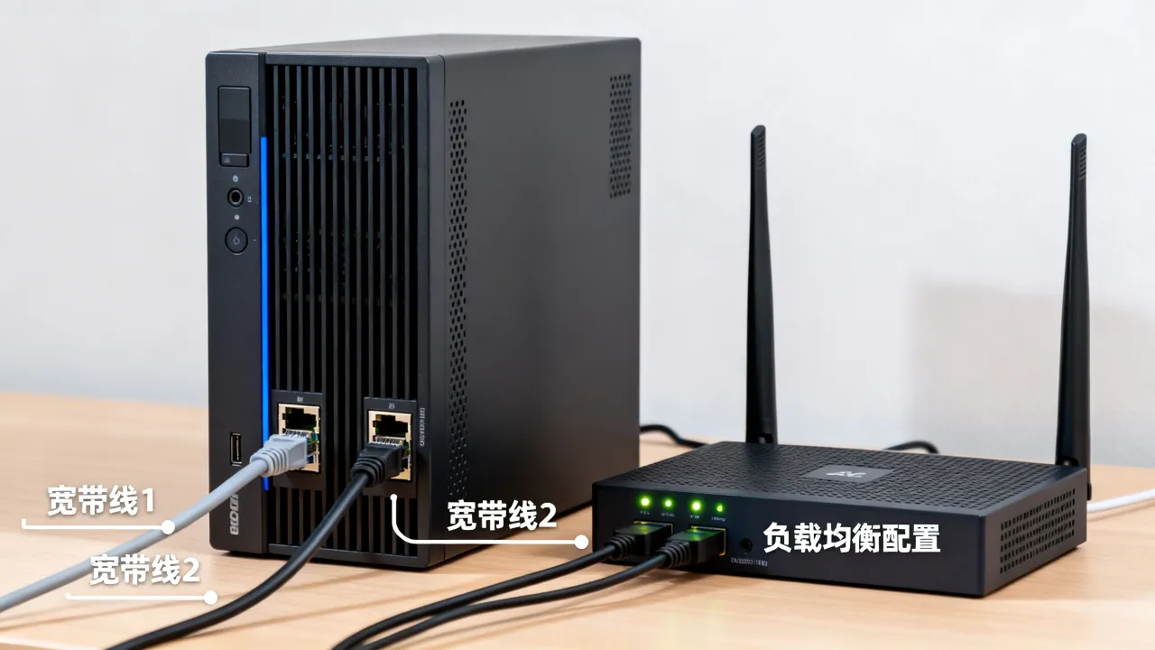 服务器接两根宽带怎么设置，双线负载均衡如何配置？