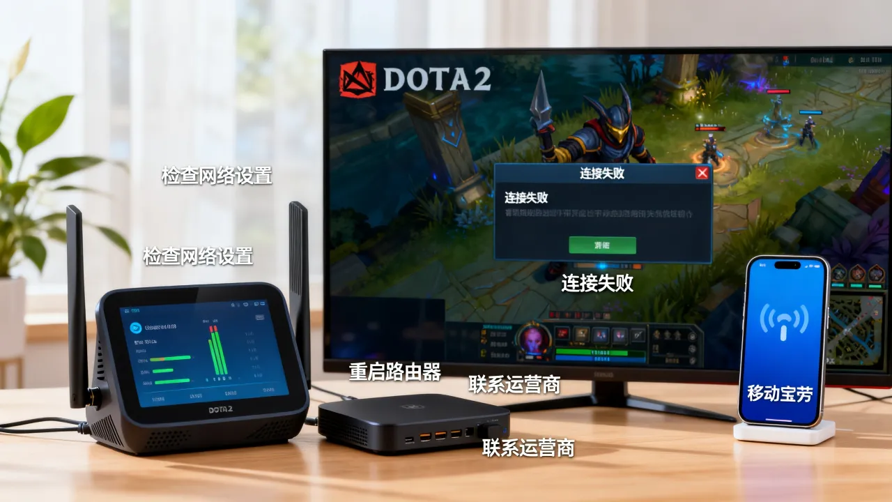 dota2移动宽带无法连接服务器为什么，连接失败原因及解决方法