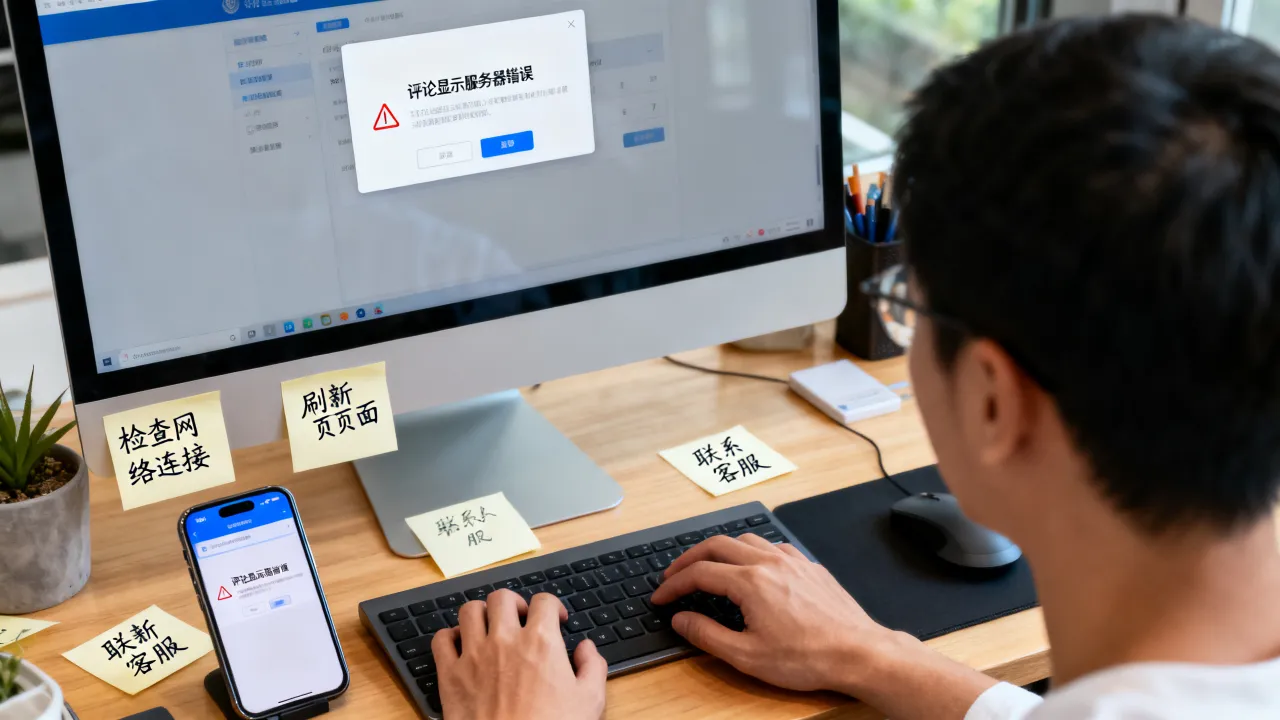 为什么评论显示服务器,这个提示错误该如何解决? 为什么评论显示服务器,这个提示错误该如何解决?