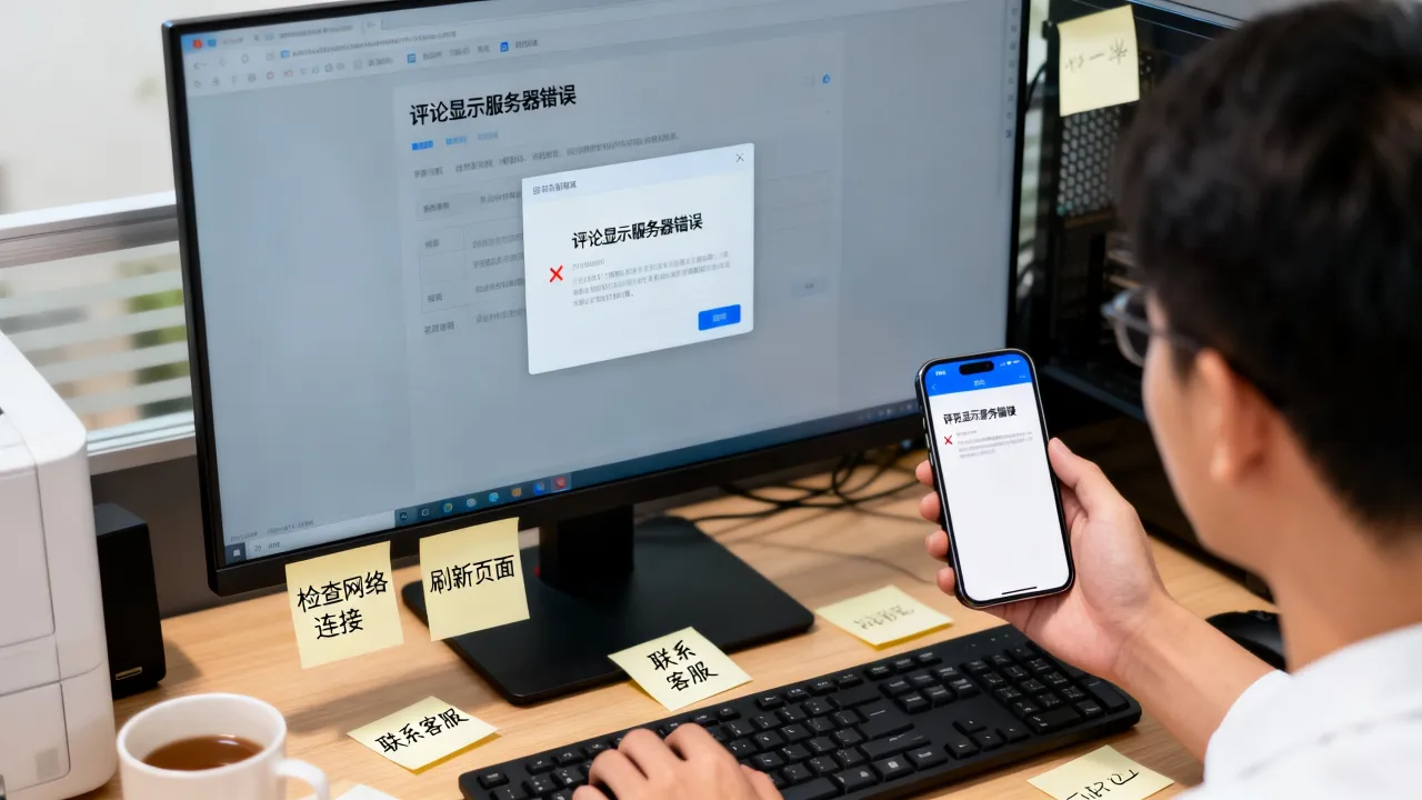 为什么评论显示服务器,这个提示错误该如何解决? 为什么评论显示服务器,这个提示错误该如何解决?