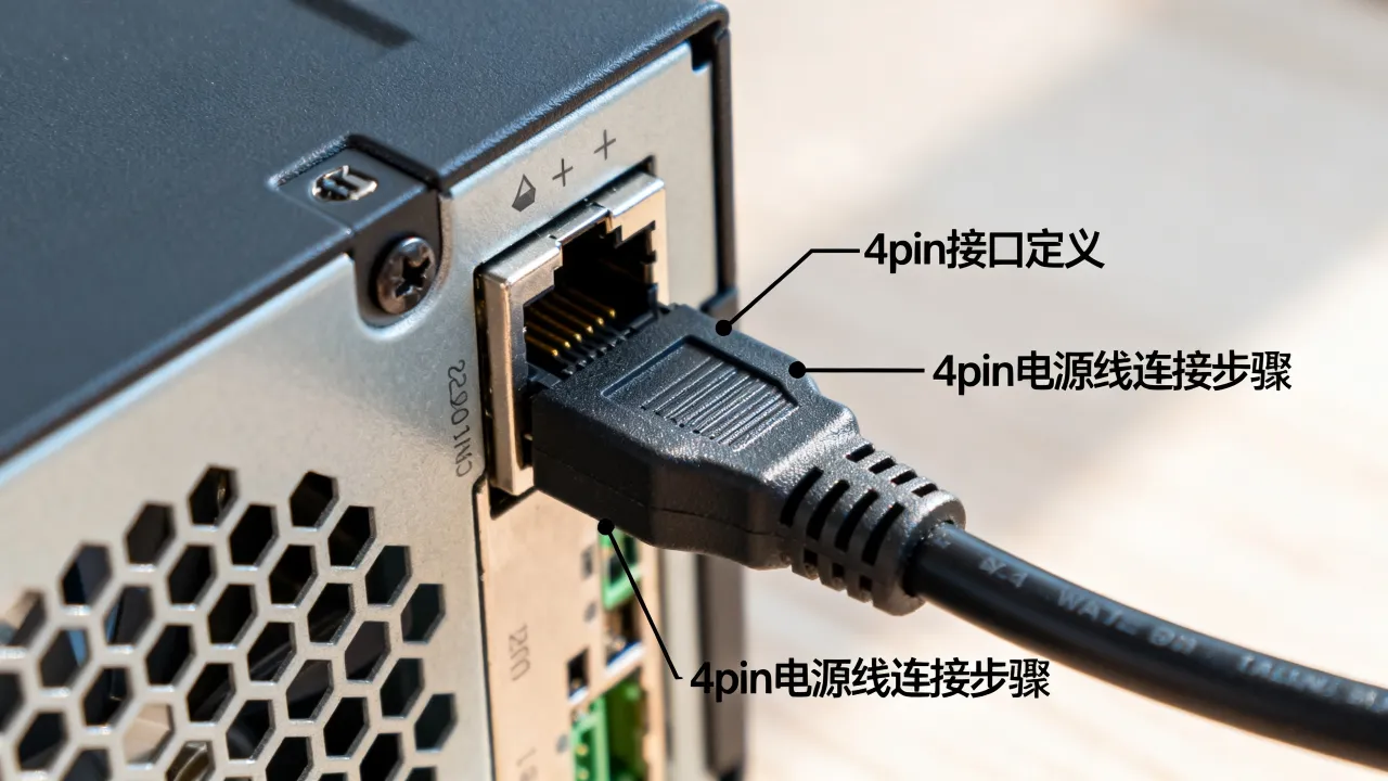 宽带服务器4pin接口定义是什么，4pin电源线怎么接？