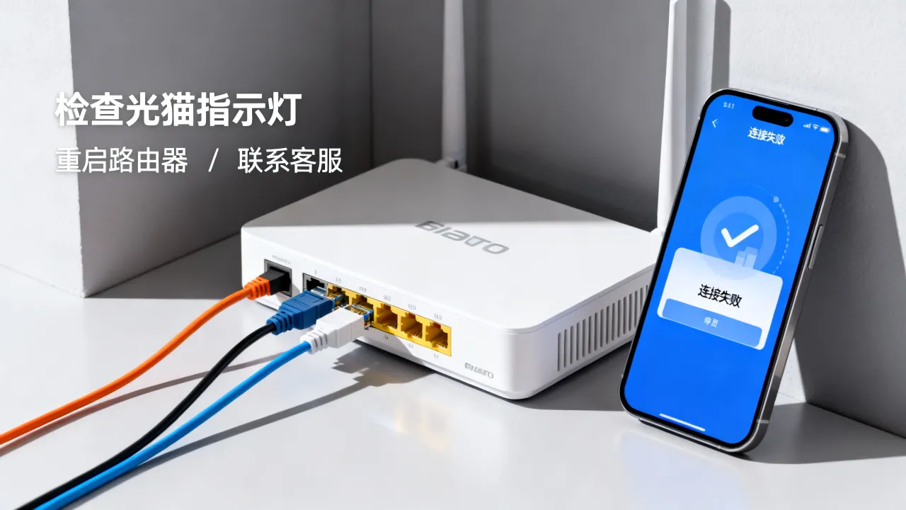 联通光纤宽带服务器连接失败是什么原因，怎么处理？