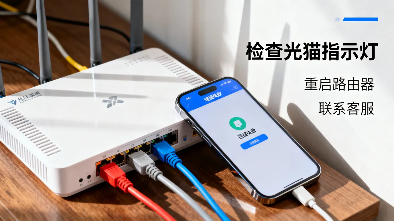 联通光纤宽带服务器连接失败是什么原因，怎么处理？