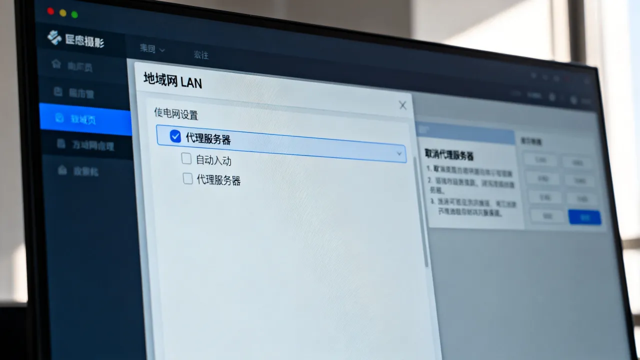 局域网LAN设置为何总自动勾选代理服务器，怎么彻底取消