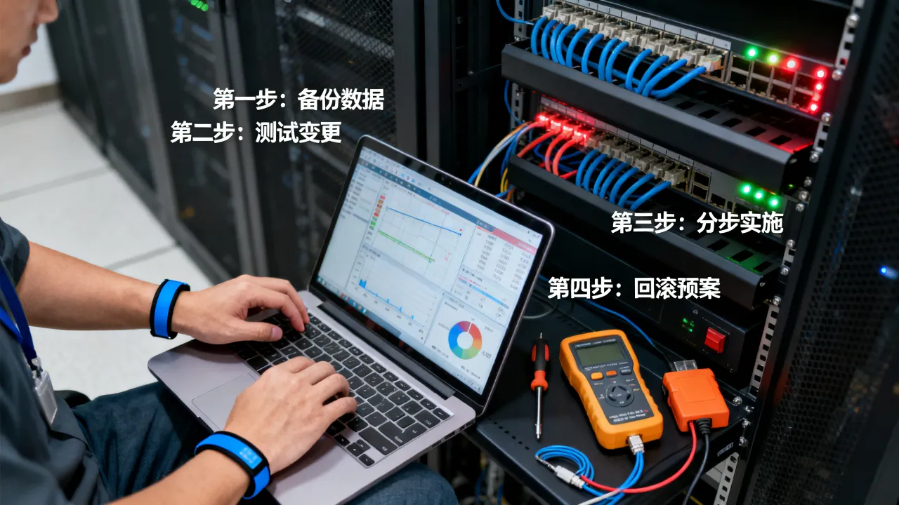 服务器运维变更的步骤是什么，如何确保服务不中断？
