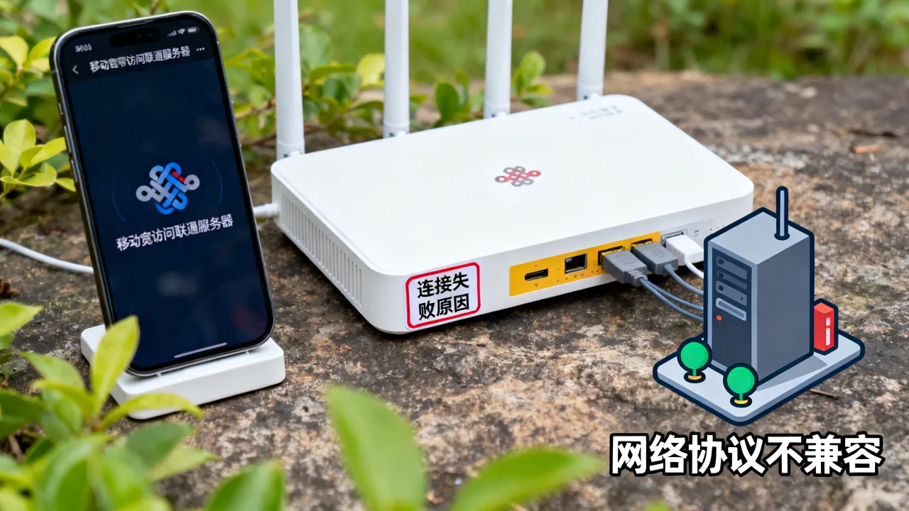 移动宽带可以访问联通服务器吗，为什么连接不上