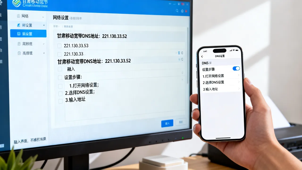 甘肃移动宽带DNS地址是多少，移动宽带DNS怎么设置