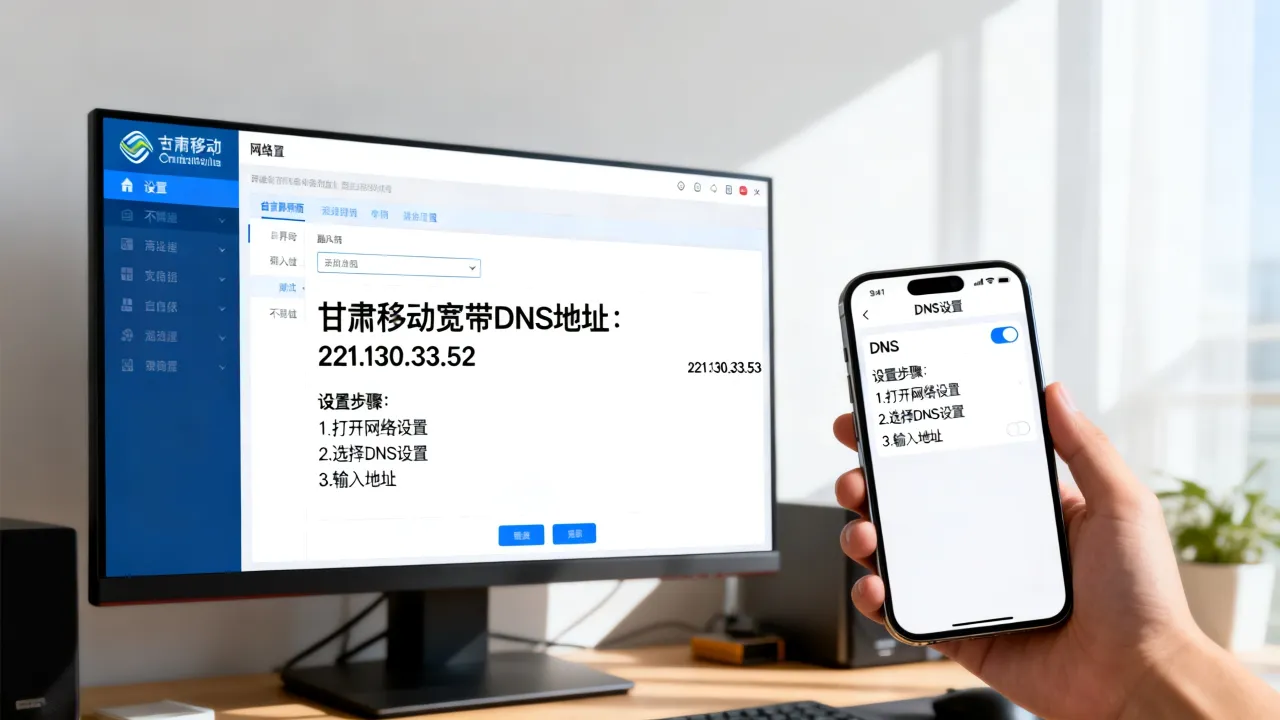 甘肃移动宽带DNS地址是多少，移动宽带DNS怎么设置