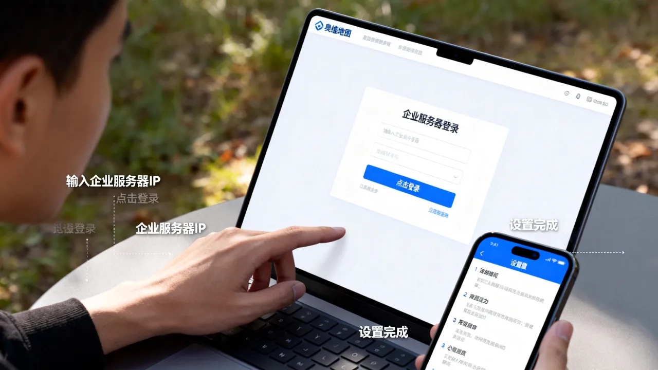 奥维地图怎么登录企业服务器IP？，怎么设置企业服务器IP
